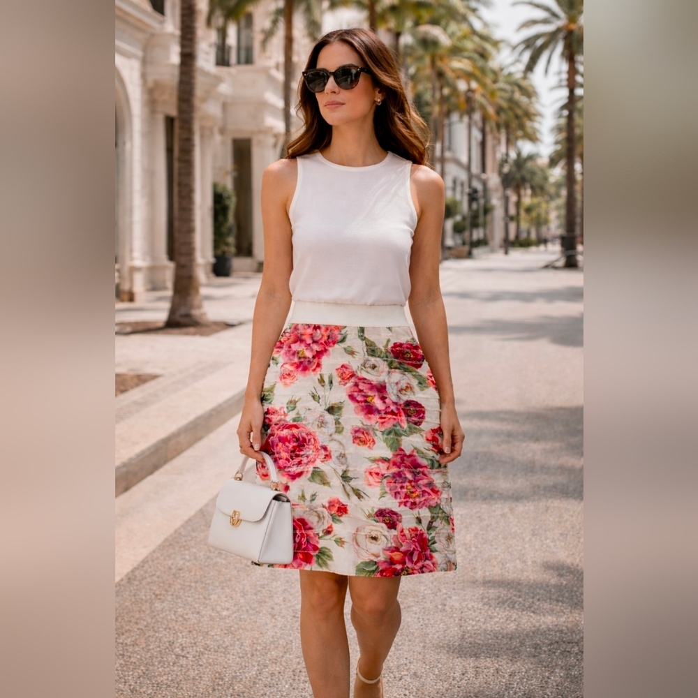 Dolce & Gabbana Feminine Floral A-Line Skirt, Size S, NWT, Knee Length - Picture 12 of 12